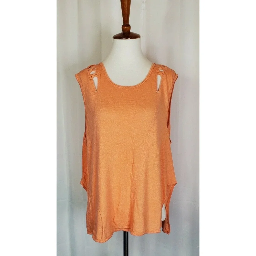 Free People | We The Free Linen Blend Tank Women's size Medium Orange